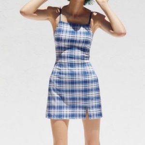 Checkered Bodycon Strappy Dress Urban Outfitters